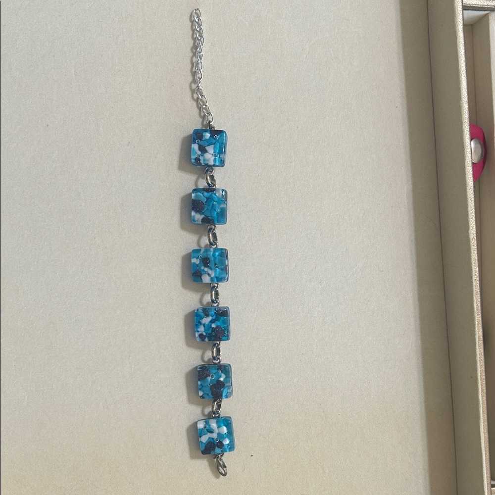 Blue Glass Mosaic Bracelet